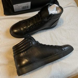 Zanzara Youse Leather Hi-Top All Black Sneakers Mens Size 9.5